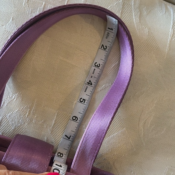 Harvey’s Original seatbelt weave tote handbag purple footed heart lining - Picture 10 of 11